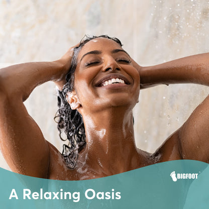 BigFoot Shower Curtain Liner – 72 x 72 PEVA Premium Shower Curtain with Rustproof Metal Grommet and 3 Magnetic Weights – Odor Free and Compatible with Standard Showers, White