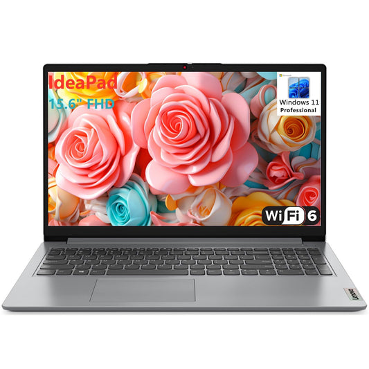 Lenovo IdeaPad Laptop Computer for Business and Student, Intel Dual Core Processor, 32GB DDR4 RAM, 1TB PCIe SSD, WiFi 6, Bluetooth 5.2, 15.6" FHD, Type-C, HDMI, Cloud Grey, Windows 11 Pro, AZ-XUT