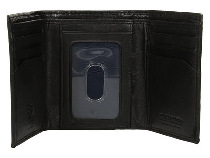 Steve Madden Men's Rfid Trifold Wallet With Id Window, Black, One Size