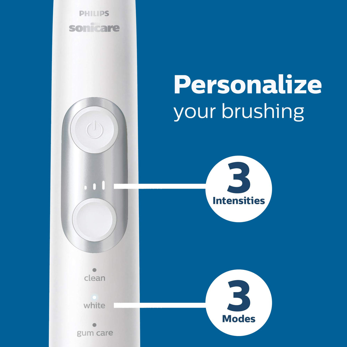 Philips Sonicare ProtectiveClean 6100 Rechargeable Electric Toothbrush, with Pressure Sensor, 3 Cleaning Modes, SmarTimer and QuadPacer, 14-Day Battery Life, Travel Case, Navy Blue, Model HX6871/49