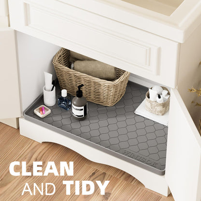 Winisok Silicone Under Sink Mat 28" x 22", kitchen Essentials and Gadgets, Shelf liner and Cabinet Protector, Home Organizers and Storage, Waterproof Bathroom Tray