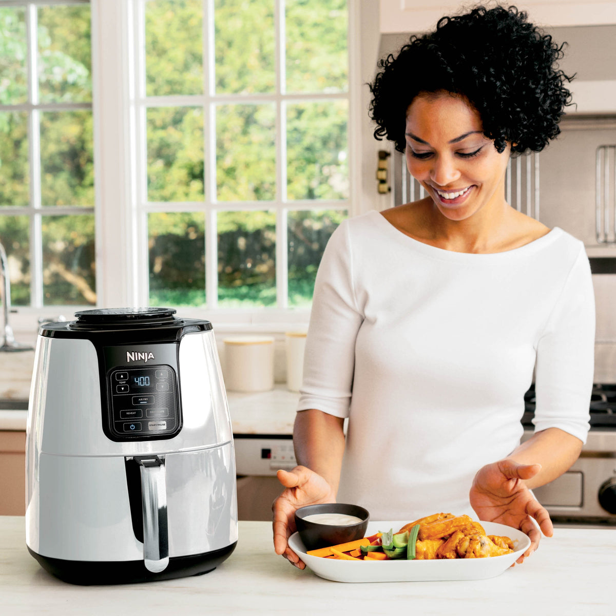 Ninja 4 qt Air Fryer, White - Dishwasher Safe