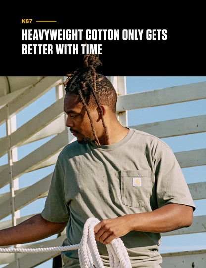 Carhartt Men's Loose Fit Heavyweight Short-Sleeve Pocket T-Shirt (Also Available in Big & Tall), Black, Large