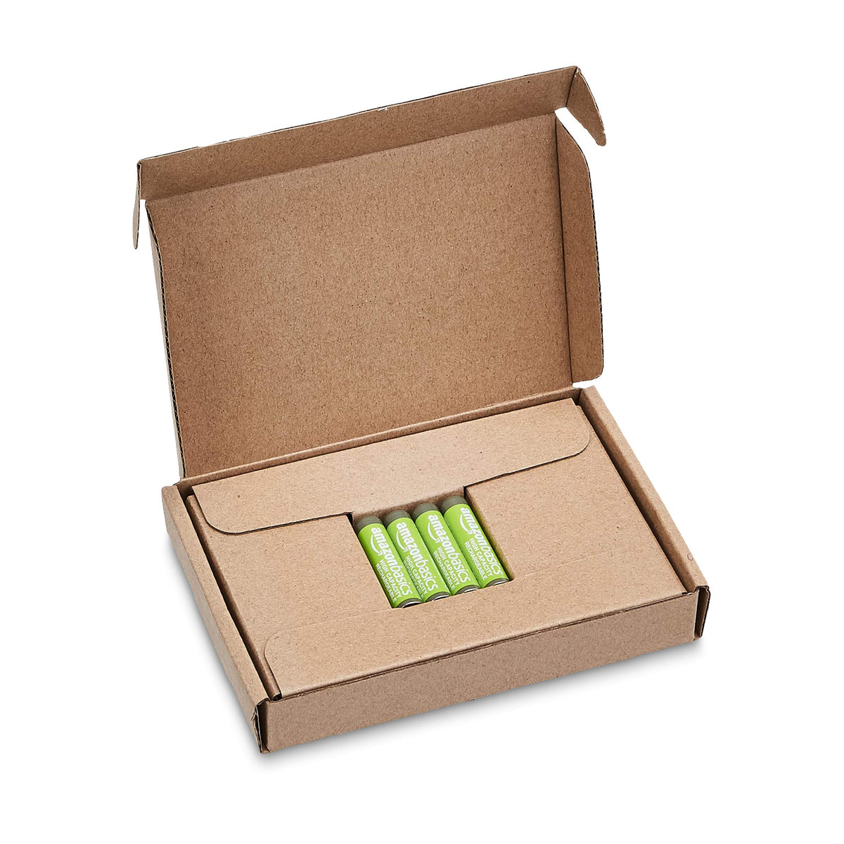 Amazon Basics Rechargeable AAA Batteries, 4-Pack, 850 mAh, NiMH High-Capacity Batteries, Recharge up to 500x Times, Pre-Charged