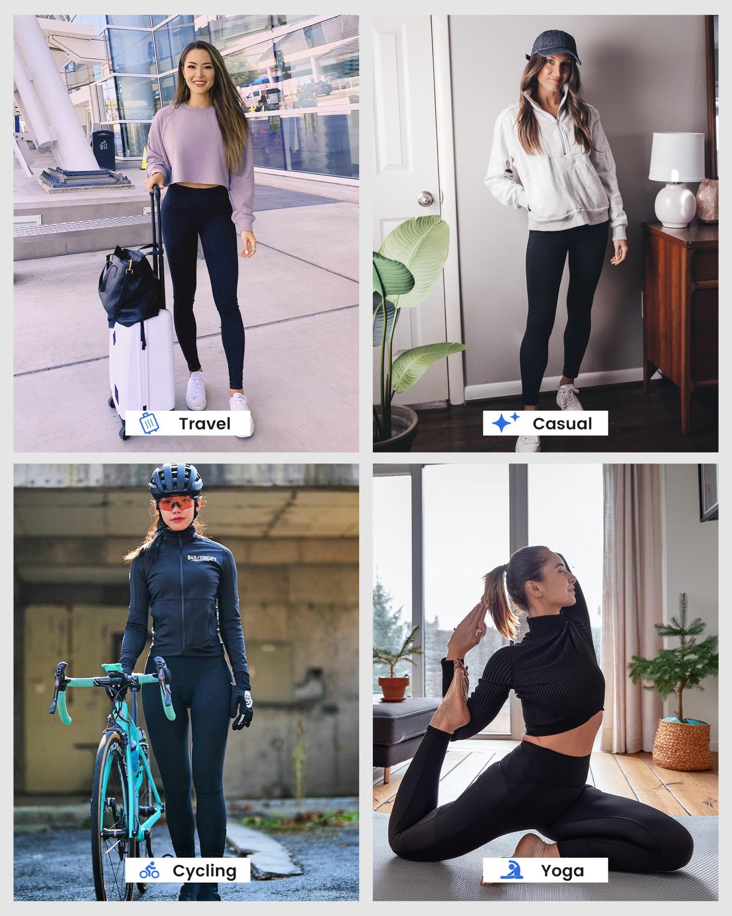 3 Packs Leggings with Pockets for Women, Soft High Waisted Tummy Control Workout Yoga Pants