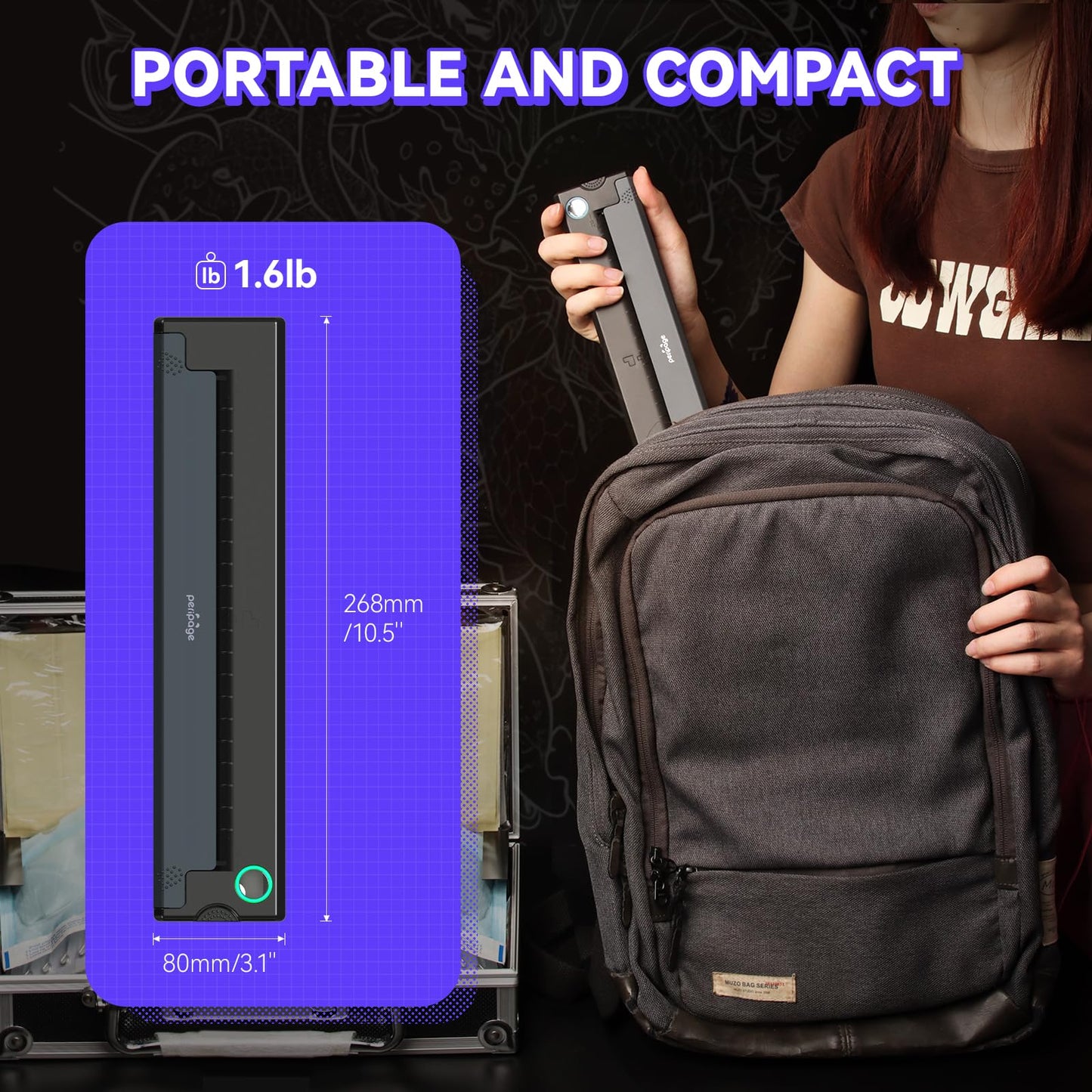 PeriPage Wireless Tattoo Stencil Printer - Professional & Beginner Friendly, Bluetooth & USB Connectivity, 5pcs Free Stencil Paper Included