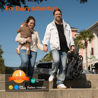 MAMAZING Lightweight Baby Travel Stroller with Carbon Fiber Frame, Compact & Airplane-Friendly, One-Handed Folding Design, 11.6 lbs, Perfect for Toddlers, Jet