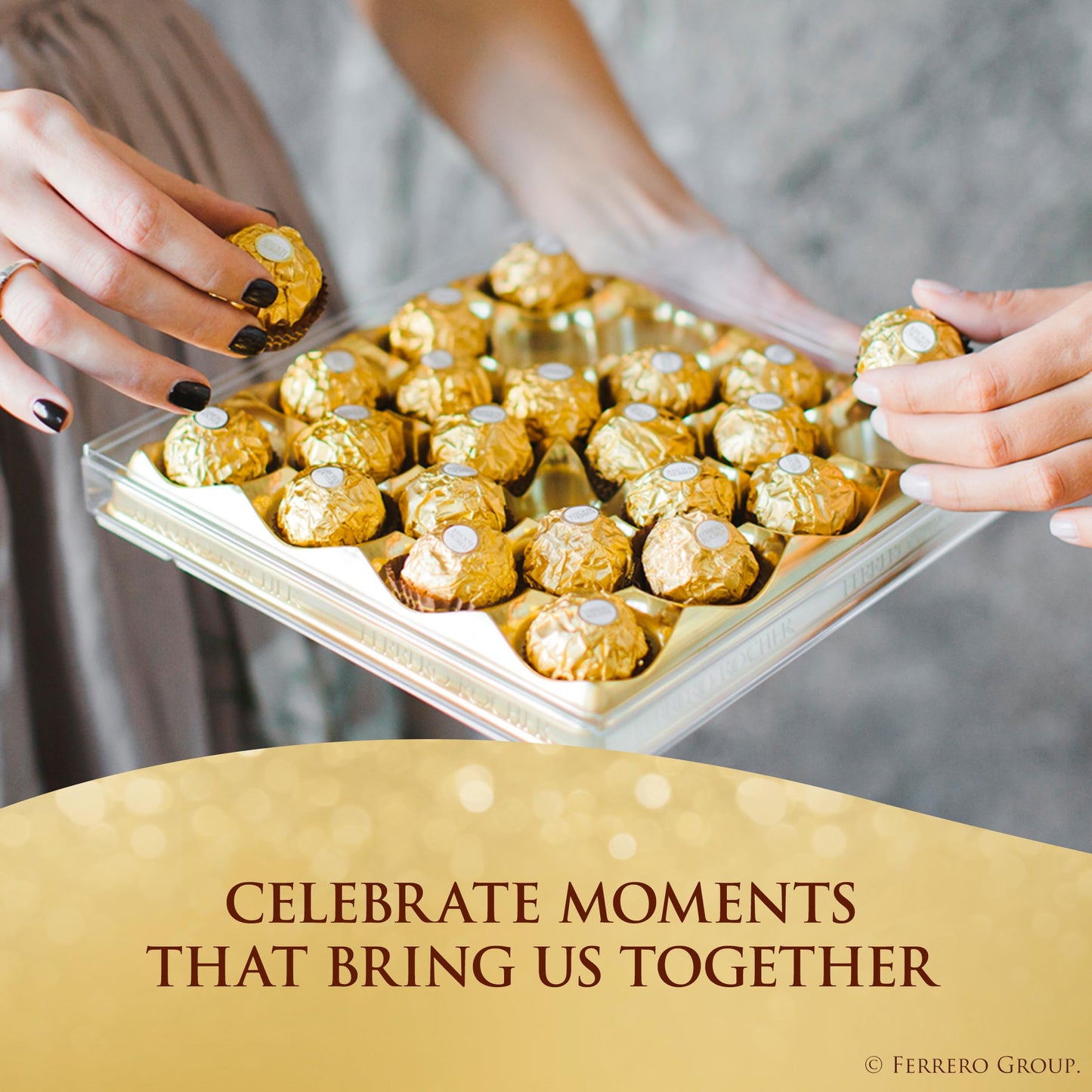 Ferrero Rocher, 24 Count, Premium Gourmet Milk Chocolate Hazelnut, Individually Wrapped Candy for Gifting, Mother's Day Gift, 10.5 oz