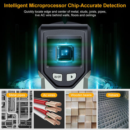 Stud Finder Wall Scanner - 5 in 1 Stud Finder Tool w/Microprocessor Chip and HD LCD Display, Stud Detector Beam Finders for Center & Edge of Wood AC Wire Metal Studs Joist Pipe