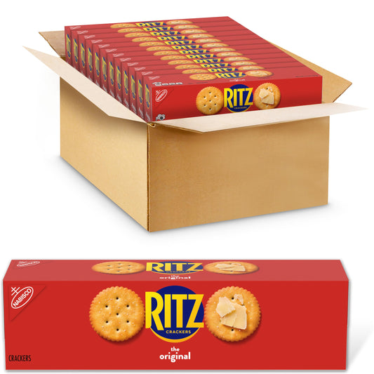 RITZ Original Crackers, Snacks for Kids and Adults, Bulk Lunch Snacks, 12- 3.4 oz. Boxes