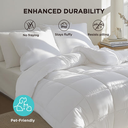 Bedsure Comforter Duvet Insert - Quilted Comforters Queen Size, All Season Duvet, GentleSoft™ Down Alternative Bedding, with 8 Tabs, Gifts for Women/Men, White, Queen 88 x 88 Inches