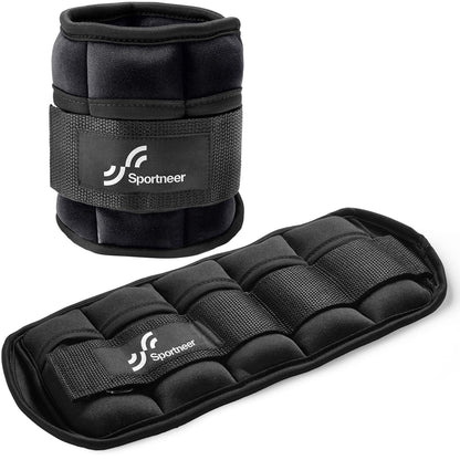 Sportneer Adjustable Ankle Weights for Women and Men 7 lbs/Pair Adjustable Leg Weights with Secure Straps, Strength Training Weighted for Yoga, Walking, Running, Aerobics, Gym, Physical Therapy
