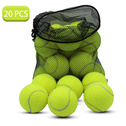 SHYUJAJIE Tennis Balls, 20 Pack Training Tennis Balls,High Elasticity Practice Tennis for Beginner, Exercise Playing Balls for Pet Dog (Yellow)