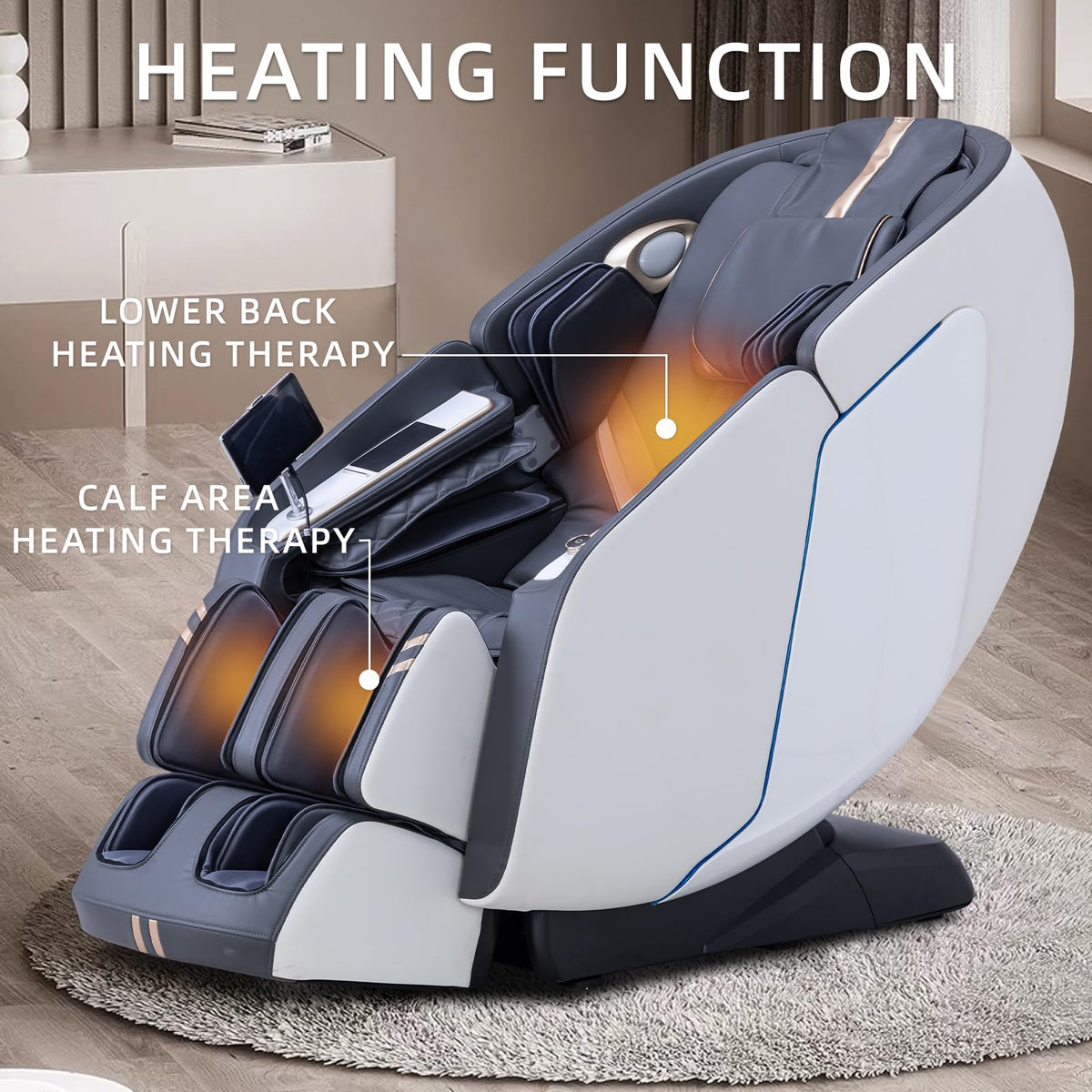 MassaMAX 4D Massage Chair - 2025 Full Body Massage Chair with Zero Gravity, Extended Footrest, SL Track, Yoga Stretch, Foot Rollers, and Heating Comfort with Mat & Cover (White)