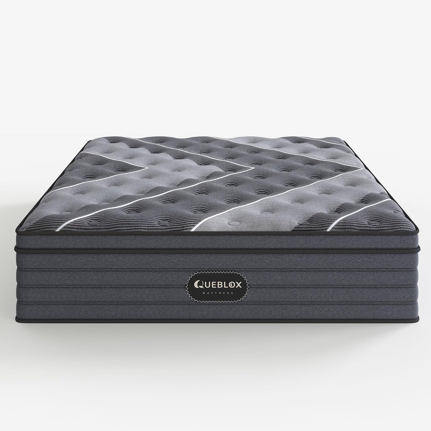 Queblox Queen Mattress, 12 Inch Hybrid Mattress in a Box, Medium Firm,Memory Foam and Individual Pocket Springs for Pressure Relief, CertiPUR-US Certified