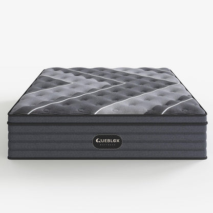 Queblox Queen Mattress, 12 Inch Hybrid Mattress in a Box, Medium Firm,Memory Foam and Individual Pocket Springs for Pressure Relief, CertiPUR-US Certified