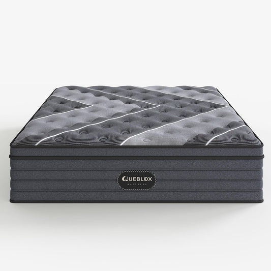 Queblox Queen Mattress, 12 Inch Hybrid Mattress in a Box, Medium Firm,Memory Foam and Individual Pocket Springs for Pressure Relief, CertiPUR-US Certified