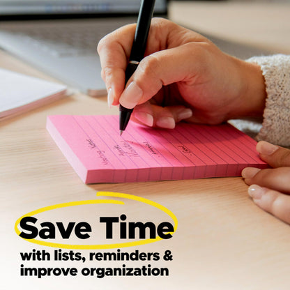 Post-it Notes, 3 in x 3 in, 18 Sticky Notes Pads, 100 Sheets per Pad, The Iconic Canary Yellow Note, New Year Organization or Second Semester School Supplies