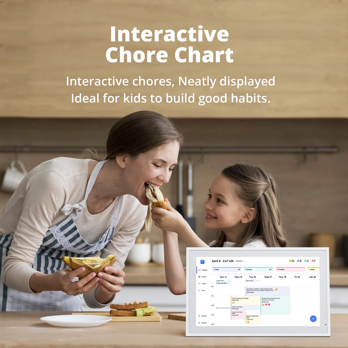 Dragon Touch 21.5" Digital Calendar Chore Chart – 1080P Full HD Interactive Touchscreen, Smart Family Planner, Hearth Display Digital Calendar Wall & Desk Mountable for Seamless Scheduling