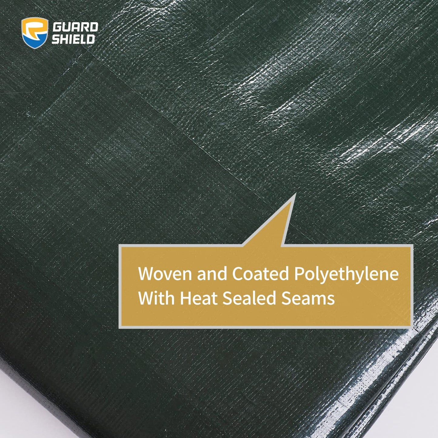 GUARD SHIELD Super Heavy Duty Green/Silver Poly Tarp Cover 10x20 Feet Waterproof 16mil Thick UV and Tear Resistant Tarpaulin with Grommets and Reinforced Edges