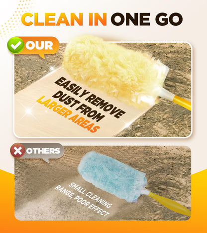 30 Count Heavy Duty Duster Refills for Swiffer, Multisurface 360° Larger Size Dusters with 4X Microfibers, Unscented Disposable Dusters for Cleaning Home, Blinds, Fans, Corners (Only Duster)