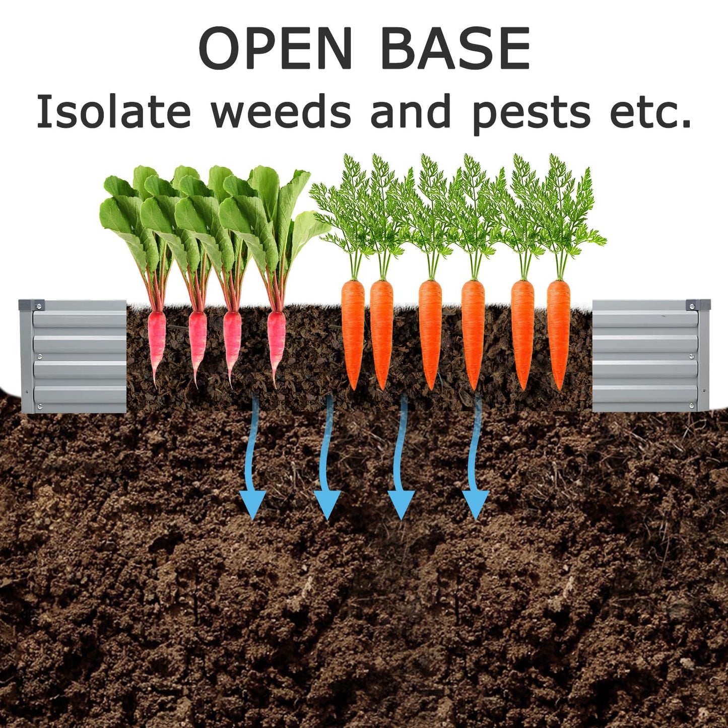 Foxlang 8x4x1ft(2 Pack) Galvanized Raised Garden Bed,Outdoor Planter Box Metal Patio Kit Planting Bed for Vegetables Flowers Herb,Grey