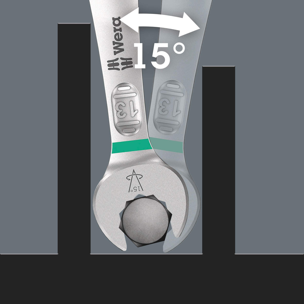 Wera - 05020314001 - Double Open-Ended Wrench Set, 6005 Joker 4 Set 1 Double Open-Ended Wrench Set, 4 Pieces