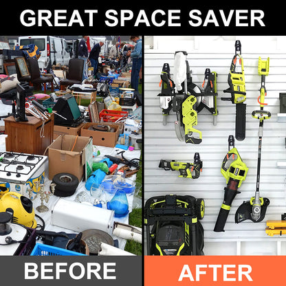 Dorisy Upgraded 16 Packs Double Heavy Duty Wall Mount Garage Organization & Hanger for Organizing Power Tools, Ladders, Bulk Items and More Equipment (Orange)