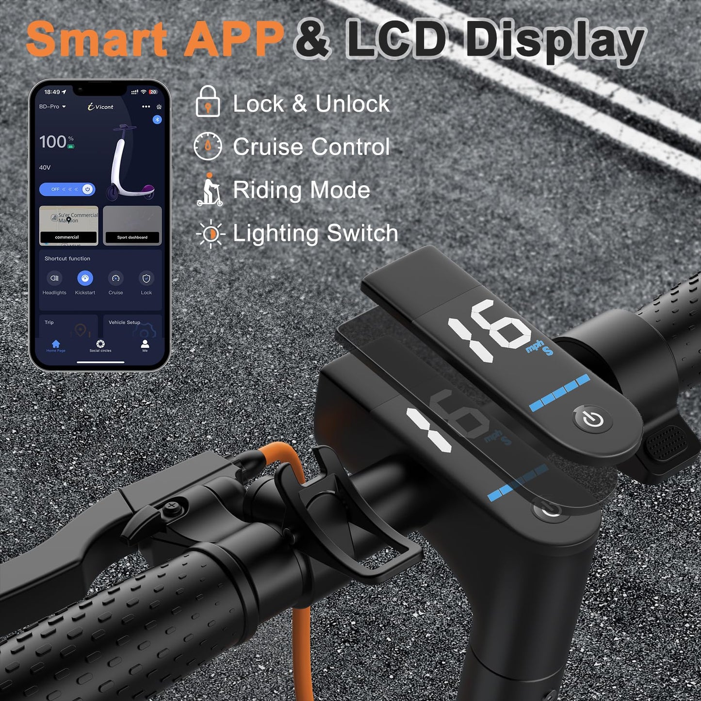 VOLPAM Electric Scooter, 350W/500W, 8.5"/10" Tires, 12/21/28 Miles Range, 16/19/22Mph, Folding E-Scooter with Dual Braking (8.5''-12Miles-350W)