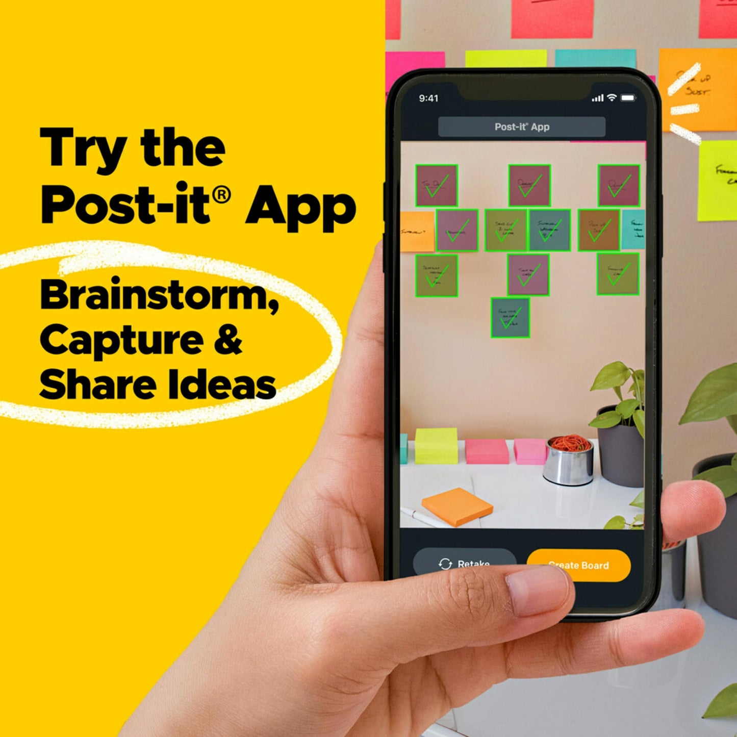 Post-it Super Sticky Notes, 3x3 in, 6 Pads, 2X The Sticking Power, Energy Boost Collection, Bright Colors (Orange, Pink, Blue, Green),Recyclable (654-6SSAU)