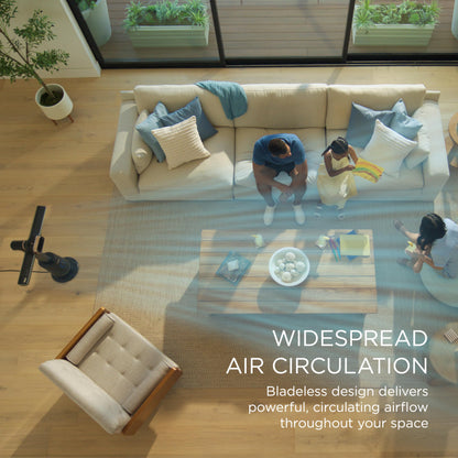 Shark TurboBlade Cool + Heat - 2-in-1 Customizable Tower Fan + Heater for year-round use, bladeless, Oscillates up to 180°, Powerful Cooling + Rapid Room Heating, Remote Control, Charcoal, TH202