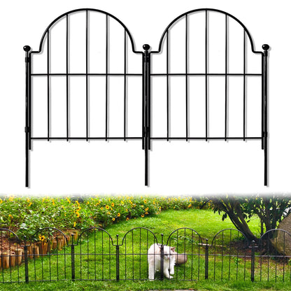 Blingluck Garden Fence, 22 in(H) x 130 in(L) Arched Rustproof Metal No Dig Fence Garden Fence Border, Ground Stake Animal Barrier Fence for Rabbit Dog, Outdoor Decor for Yard & Patio