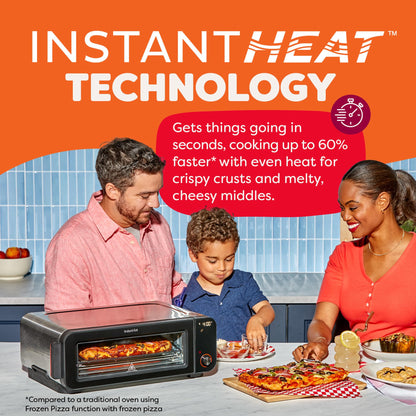 Instant Pot No Preheat Required* 6-in-1 Pizza and Toaster Oven with InstantHeat Technology, Fits a 12" Fresh or Frozen Pizza, Bake, Toast, Broil, & Reheat