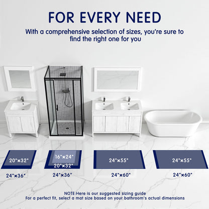 SUBRTEX Bathroom Rugs Chenille Bath Rug Soft Short Plush Bath Mat Soft Shower Mat Water Absorbent Shower Mat Quick Dry Machine Washable(White,16" x 24")