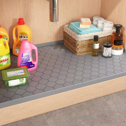 Winisok Waterproof Under Sink Mat 34" x 22" Cabinet Liner for Kitchen and Bathroom, Shelf and Counter Protector, Organizers and Storage, Silicone Drip Tray, Gadgets and Accessories
