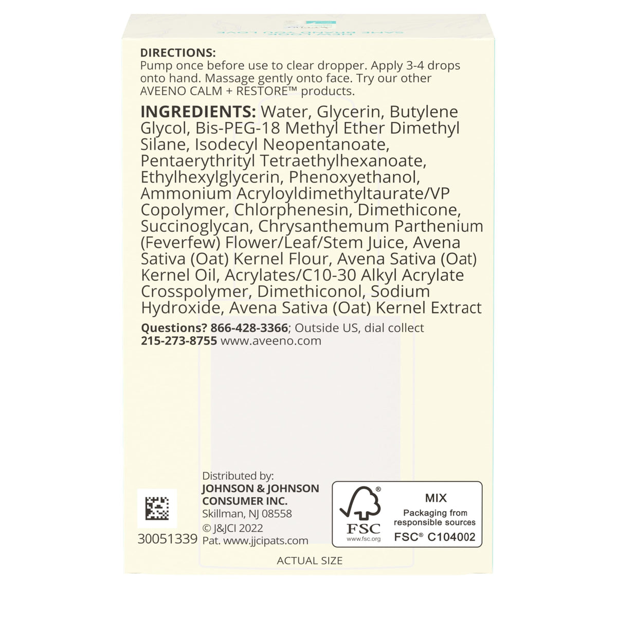 Aveeno Skin-Care Bundle for Sensitive Skin, Calm + Restore Triple Oat Hydrating Facial Serum, 1 fl. oz, & Travel Size Daily Moisturizing Cream + Prebiotic Oat, 0.5 oz, Fragrance Free, Two Items