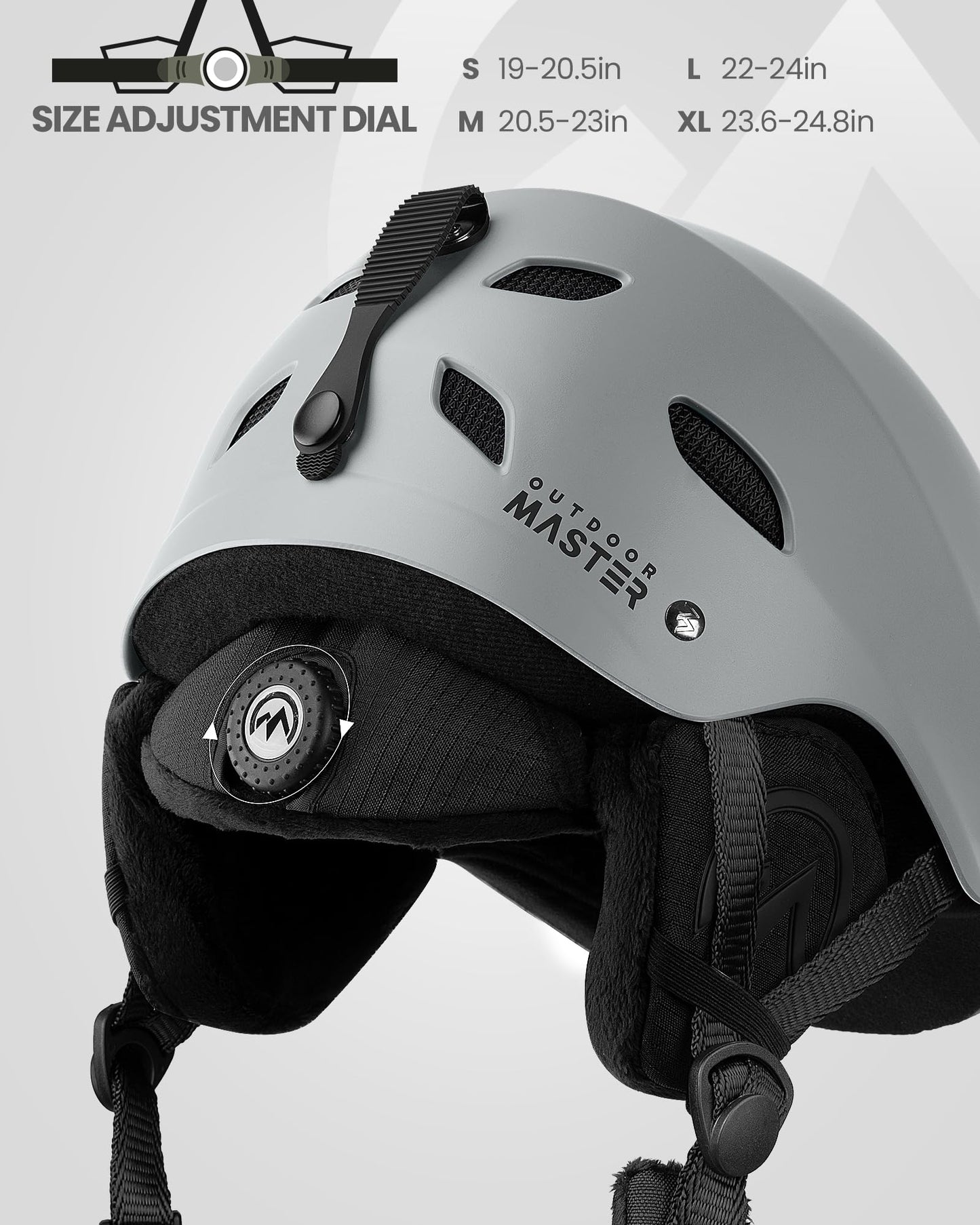 OutdoorMaster Kelvin Ski Helmet - Snowboard Helmet for Men, Women & Youth (Gray,M)