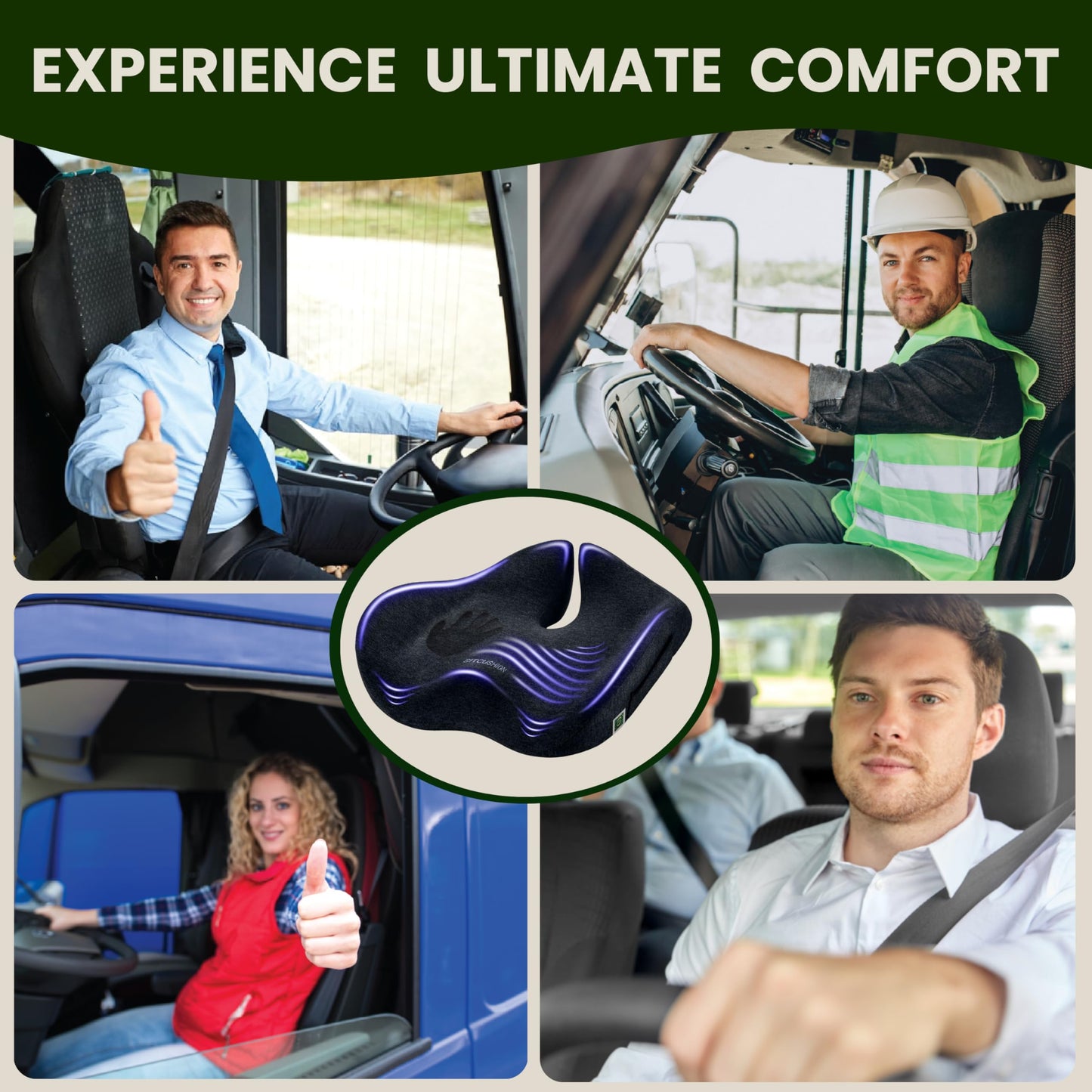 X Large Seat Cushions for Office Chairs– Pressure Relief Seat Cushion for Tailbone Pain, Back Pain, Coccyx & Sciatica Pain Relief Pillow – Office Chair Cushion with Extra Cover(Gray)