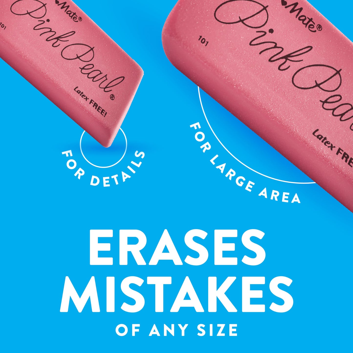 Paper Mate Erasers | Pink Pearl Large Erasers 12 Count