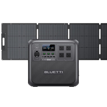 BLUETTI Solar Generator AC180 with 200W Solar Panel (Ships Separately), 1,152Wh Portable Power Station w/ 4 1,800W (2,700W Surge) AC Outlets, LFP Power for Camping, Off-grid