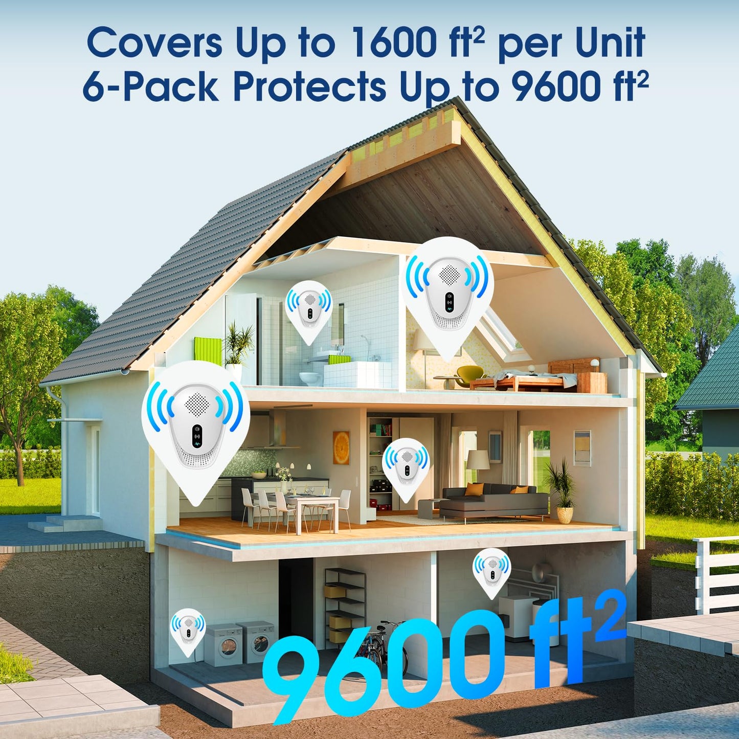 2026 Fooxem Upgraded Ultrasonic Pest Repellent 6 Packs, Mouse Traps Repellent Plug in, 3 Modes, Pest Control, for Mouse, Rodent, Roach, Bugs, Mice, Spider, Ant, Mosquito, Indoor Repeller for Home