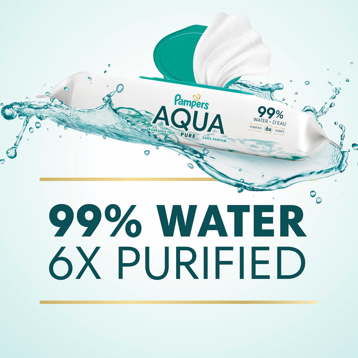 Pampers Aqua Pure Baby Wipes, 99% Water, Fragrance Free, 896 Baby Wipes Total (16X Flip-Top Packs) [Packaging May Vary]