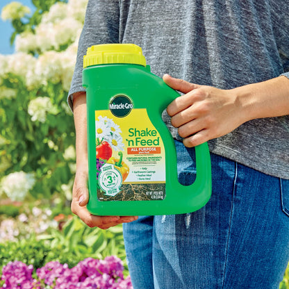 Miracle-Gro Shake 'N Feed All Purpose Plant Food, For In-Ground and Container Plants, Feeds for up to 3 Months, 4.5 lbs.