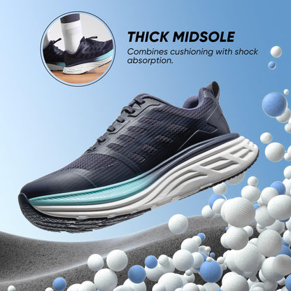 NORTIV 8 Women's Walking Shoes Cushion Running Tennis Shoes ActiveFloat Non-Slip Comfortable Breathable Workout Gym Sports Athletic Fashion Sneakers,Size 6,Blue,SNWS245W