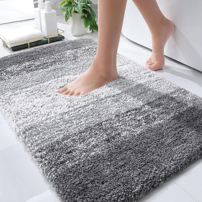 OLANLY Bathroom Rugs Mat 30x20, Extra Soft Absorbent Microfiber Bath Rugs, Rubber Backing, Quick Dry, Machine Washable Bath Mats for Bathroom Floor, Tub and Shower, Home Decor Accessories, Grey