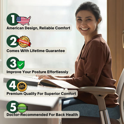 X Large Seat Cushions for Office Chairs– Pressure Relief Seat Cushion for Tailbone Pain, Back Pain, Coccyx & Sciatica Pain Relief Pillow – Office Chair Cushion with Extra Cover(Gray)