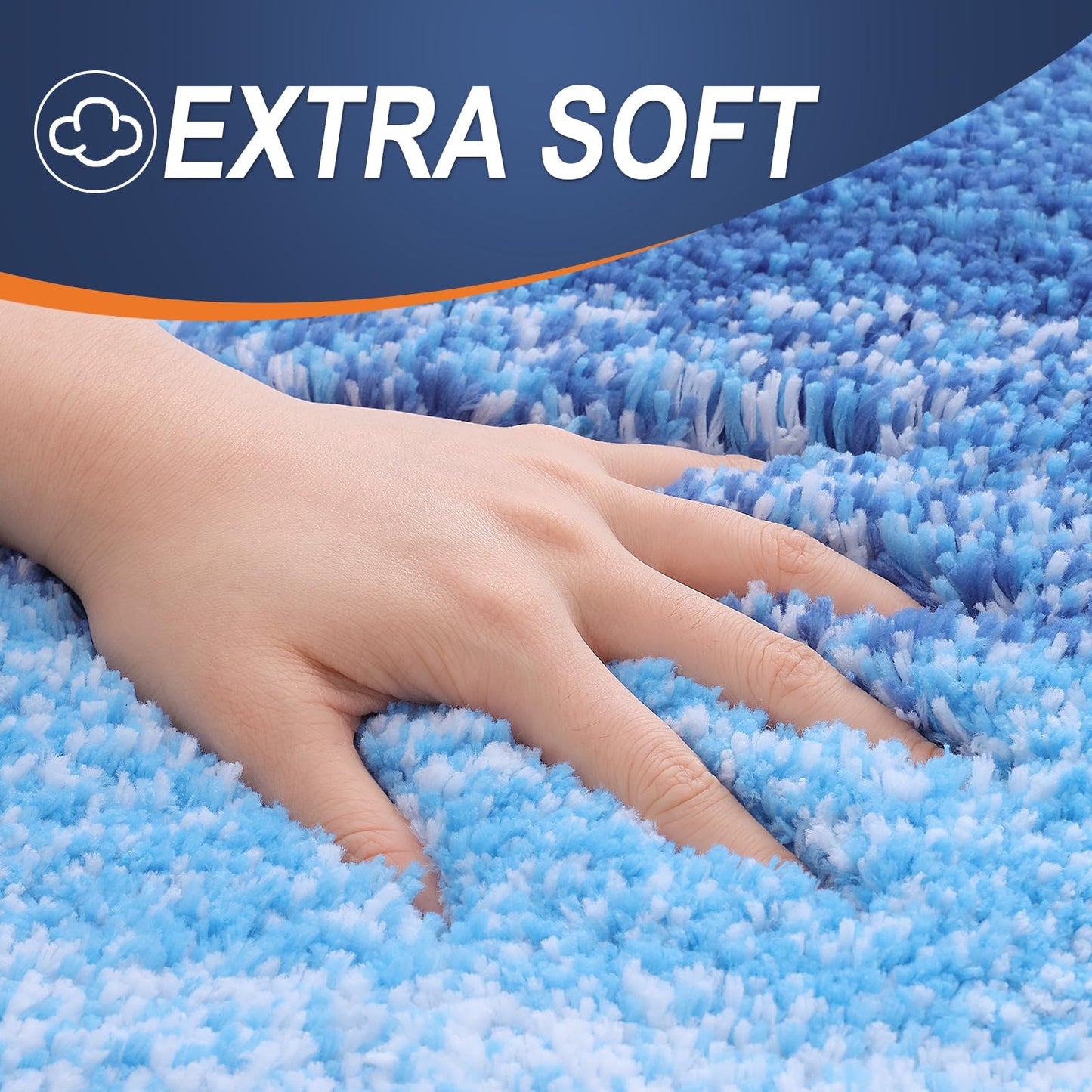 OLANLY Bathroom Runner Rugs 59x20, Extra Soft Absorbent Microfiber Bath Rugs, Rubber Backing, Quick Dry, Washable Bath Mats for Bathroom Floor, Tub and Shower, Home Decor Accessories, Light Royal Blue