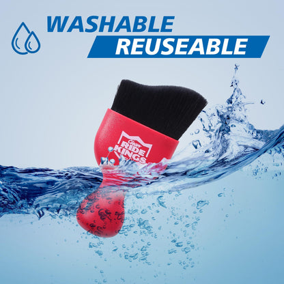 RIDE KINGS Car Detailing Brush,Auto Soft Hair Duster Interior with Curved Dirt Dust Collectors,Automotive Care，Gifts for Men Women(Red)-1pack