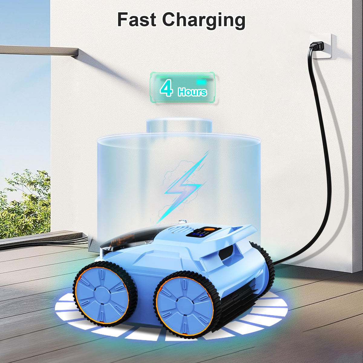 (2025 New) Robotic Pool Vacuum, Robotic Pool Cleaner for Inground Pools, Smart Navigation, Floor/Wall/Waterline Cleaning, 150 Mins Runtime for Pool Up to 2000 Sq.ft