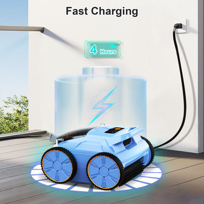 (2025 New) Robotic Pool Vacuum, Robotic Pool Cleaner for Inground Pools, Smart Navigation, Floor/Wall/Waterline Cleaning, 150 Mins Runtime for Pool Up to 2000 Sq.ft